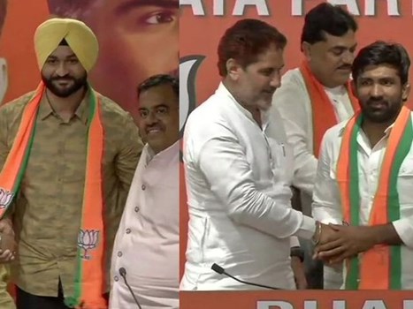 पहलवान योगेश्वर दत्त और हॉकी टीम के पूर्व कप्तान संदीप सिंह ने थामा बीजेपी का दामन