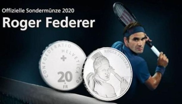  स्विस सरकार टेनिस खिलाड़ी फेडरर की तस्वीर के साथ जारी करेगी चांदी के सिक्के