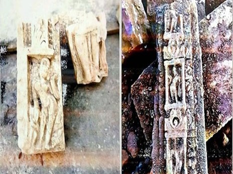 अयोध्या में रामजन्मभूमि पर खुदाई के दौरान मिली प्राचीन मूर्तियां और शिवलिंग