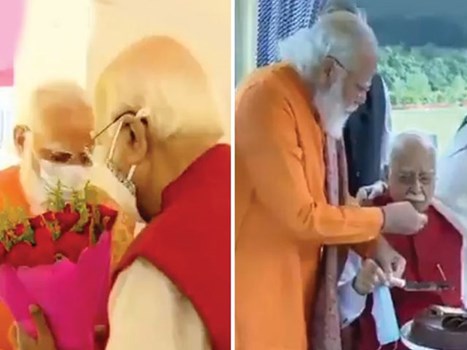 VIDEO: लालकृष्ण आडवाणी के जन्मदिन पर घर जाकर PM मोदी ने खिलाया केक, पैर छूकर लिया आशीर्वाद