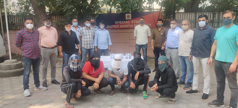 आउटर नॉर्थ जिले के स्पेशल स्टाफ ने गैंगस्टर सोनू दरियापुर गैंग के 5 बदमाशों को किया गिरफ्तार