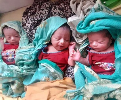 हरियाणा में महिला ने दिया एक साथ तीन बच्चों को जन्म