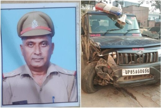 मथुरा में गश्त कर रहे पुलिसकर्मियों को कार सवारों ने रौंदा, दरोगा की मौत, 3 घायल