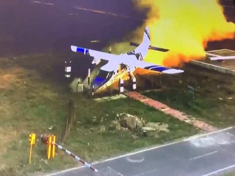 कानपुर: चकेरी एयरपोर्ट के रनवे पर विमान हादसा, सभी यात्री सुरक्षित