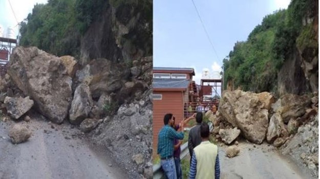 Landslide: उत्तरकाशी- थत्यूड़ मार्ग पर भूस्खलन से यातायात बाधित, लगी वाहनों की लंबी लाइन
