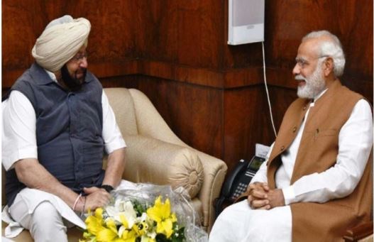 प्रधानमंत्री नरेंद्र मोदी से मिले कैप्टन अमरिंदर सिंह, पंजाब की स्थिति पर की चर्चा 
