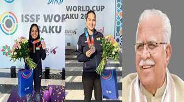 CM मनोहर लाल ने शूटिंग में पदक जीतने पर नैन्सी और रिदम सांगवान को दी बधाई
