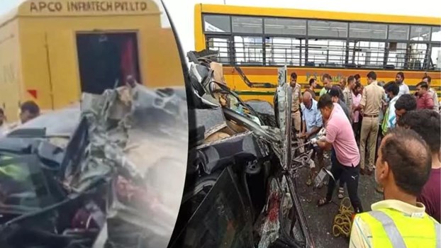 Ghaziabad Accident:दिल्‍ली-मेरठ एक्‍सप्रेसवे पर भीषण हादसा, बस और कार में टक्कर, 6 लोगों की मौत