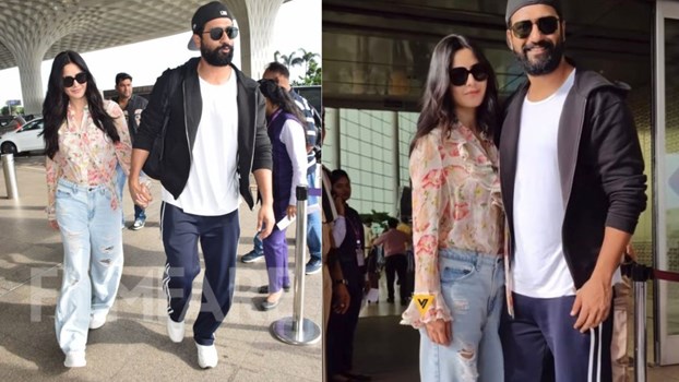 मुम्बई एयरपोर्ट पर Vicky का हाथ पकड़ Katrina ने ली एंट्री, 40 वें जन्मदिन से पहले घूमने निकला कपल