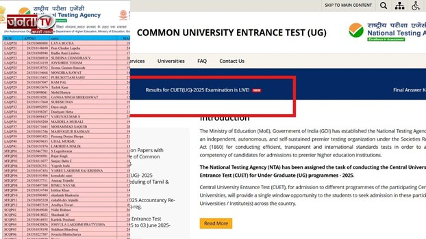 सीयूईटी यूजी के परिणाम घोषित, टॉपर लिस्ट भी हुई जारी, बड़ी संख्या में उम्मीदवार