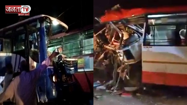 जौनपुर में हुआ भयानक सड़क हादसा, चार लोगों की दर्दनाक मौत, बस ट्रक से भिड़ी 
