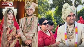 परिणय सूत्र में बंधे इंद्रेश उपाध्याय, दुल्हन संग वृंदावन पहुंचे, आतिशबाजी के साथ हुआ भव्य स्वागत